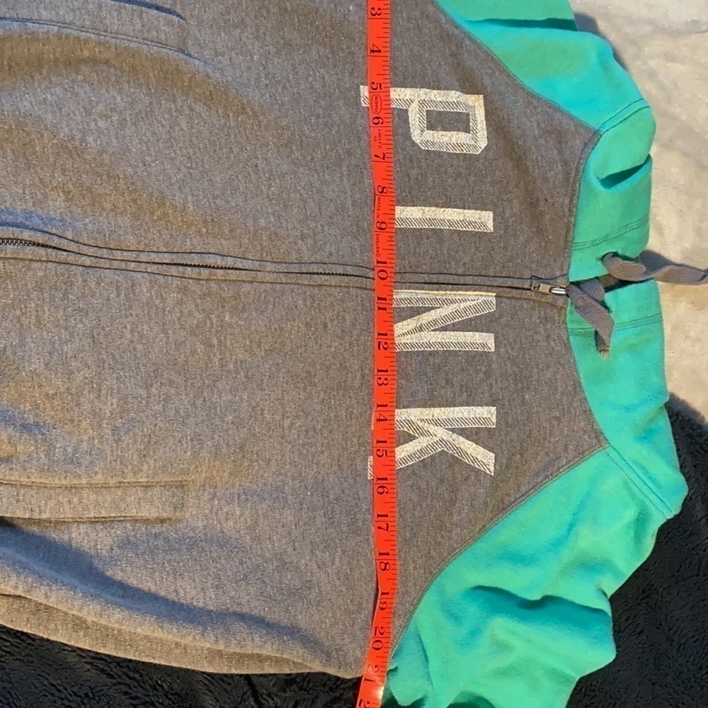 Teal & Grey Zip Up Hoodie size small - Picture 9 of 11